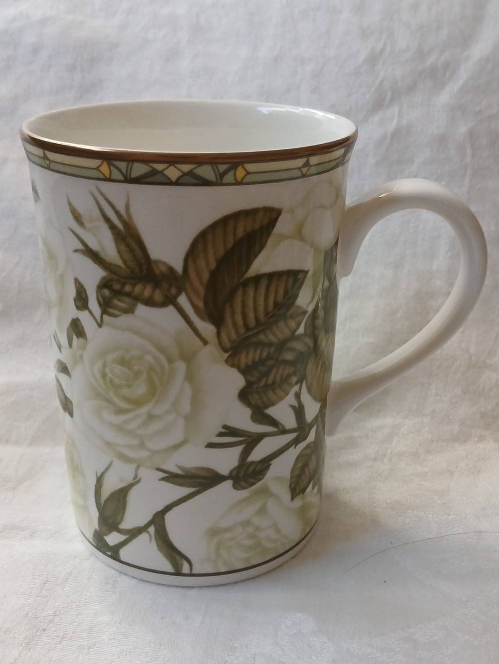 Royal Canterbury Fine Bone China Green Rose Floral Tea Coffee Cup
